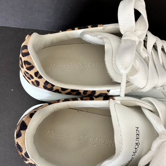 Alexander McQueen Oversized Leopard Print Back Sneakers Size 36 - Picture 9 of 13